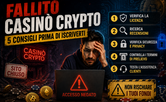 Crypto Casino Fallito: 5 Consigli Prima di Iscriverti