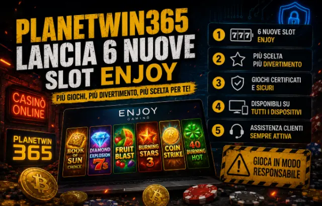 Planetwin365 Lancia 6 Nuove Slot ENJOY: Cosa Cambia per i Giocatori?