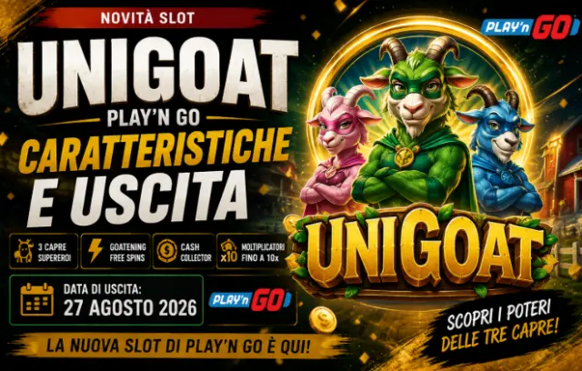 Unigoat: Play'n GO lancia una nuova slot con tre capre