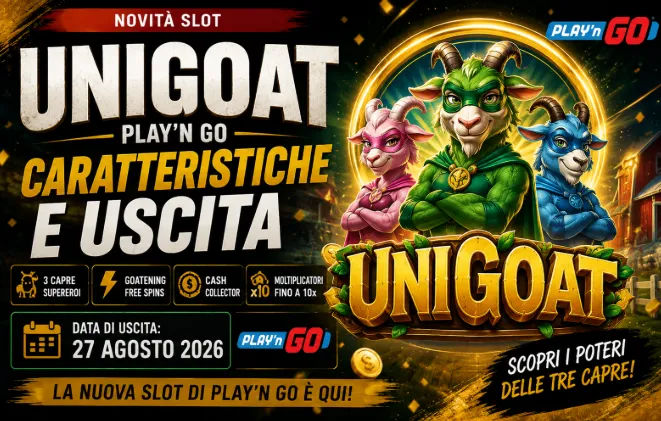 Unigoat: Play'n GO lancia una nuova slot con tre capre